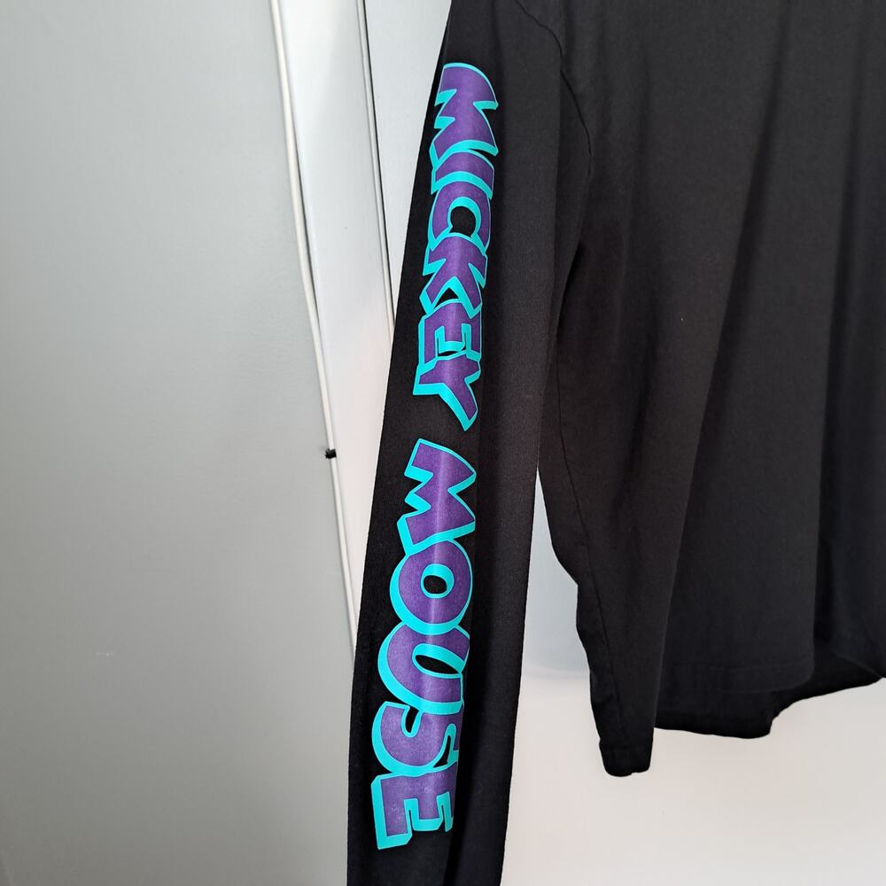 Disney Mickey Men's Kanji Long Sleeve Graphic T-Shirt - Black Medium - Picture 4 of 5